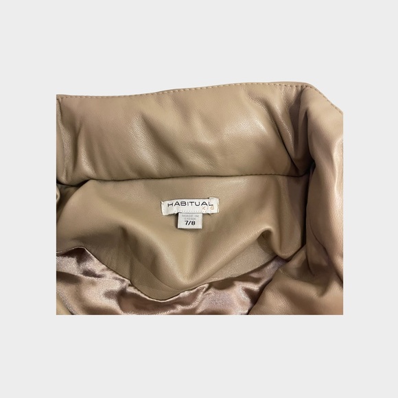 Habitual Brown Hooded Faux Leather Jacket - Picture 4 of 8